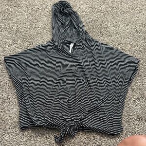 lululemon athletica Black and White Striped Hoodie